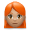Woman- Medium Skin Tone- Red Hair emoji on LG